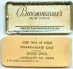 A 1946 'charge plate' from Bloomingdale's New York