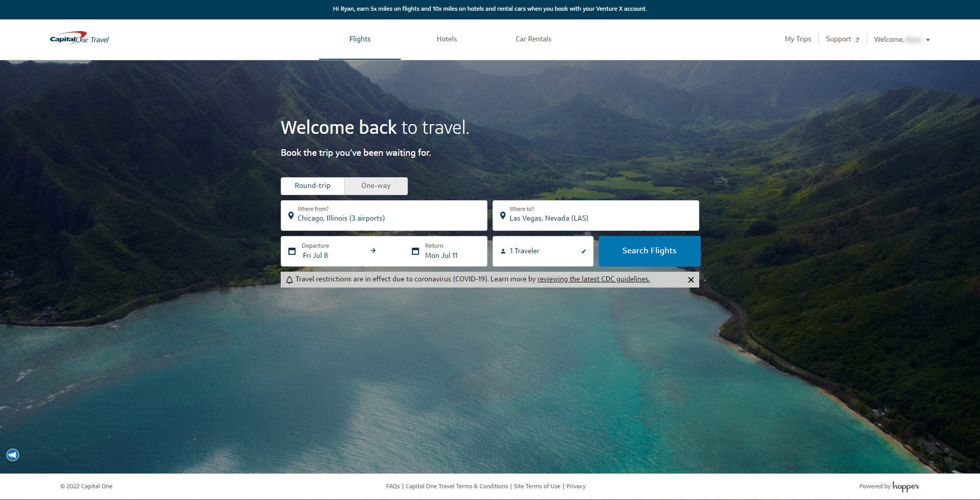 capital one welcome page