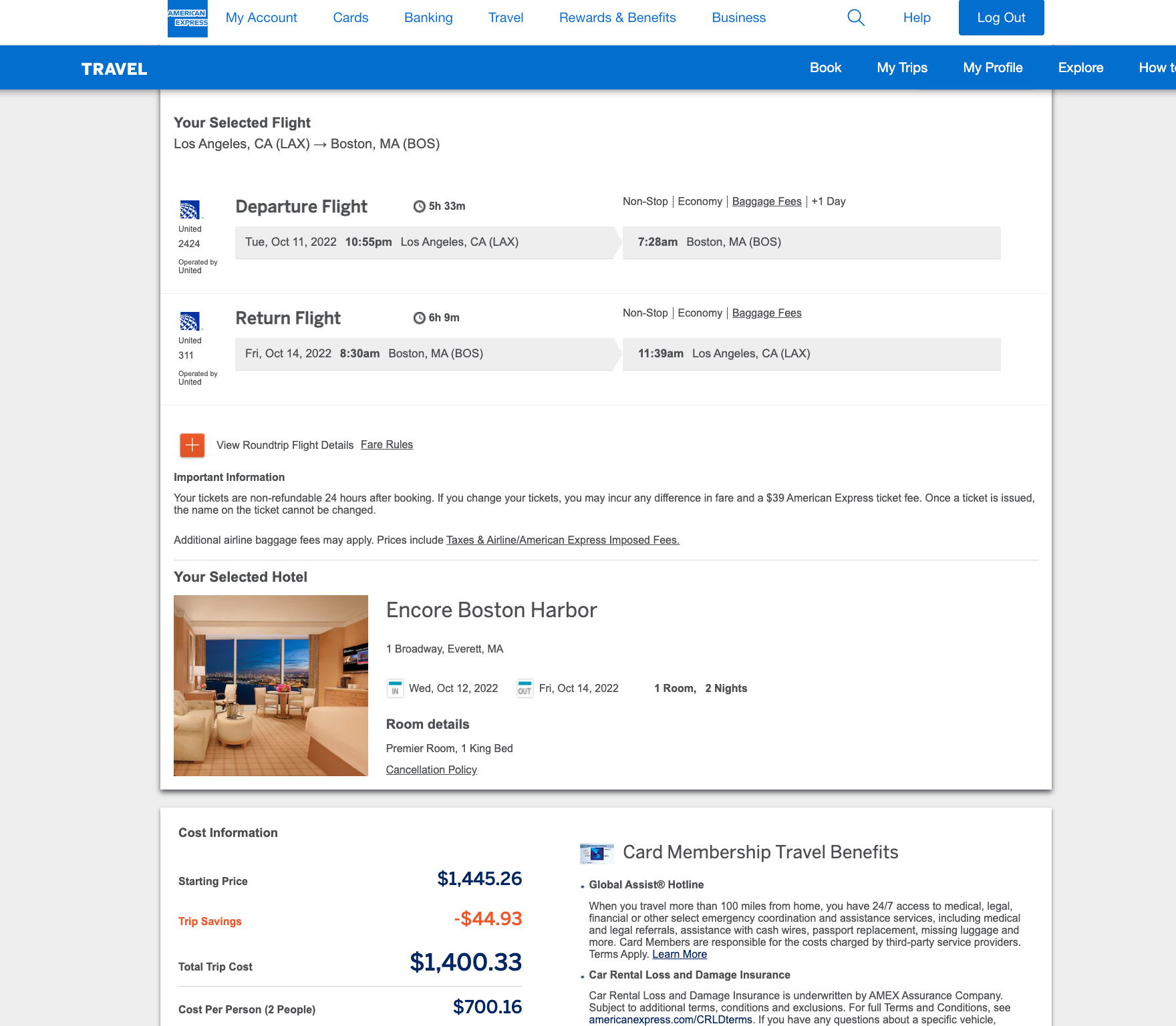 booking travel packages amex portal